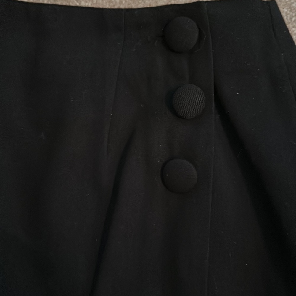 Daily Habit Black Wrapped lined Skirt with 3 wrapped buttons at the side